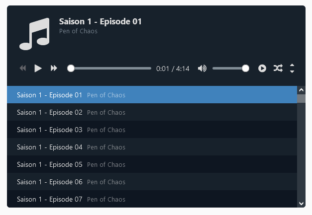 Audio player preview