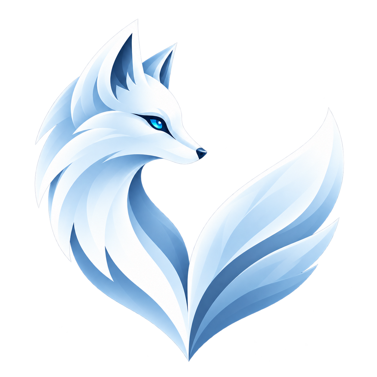 Vulpes OS logo — a white and blue fox